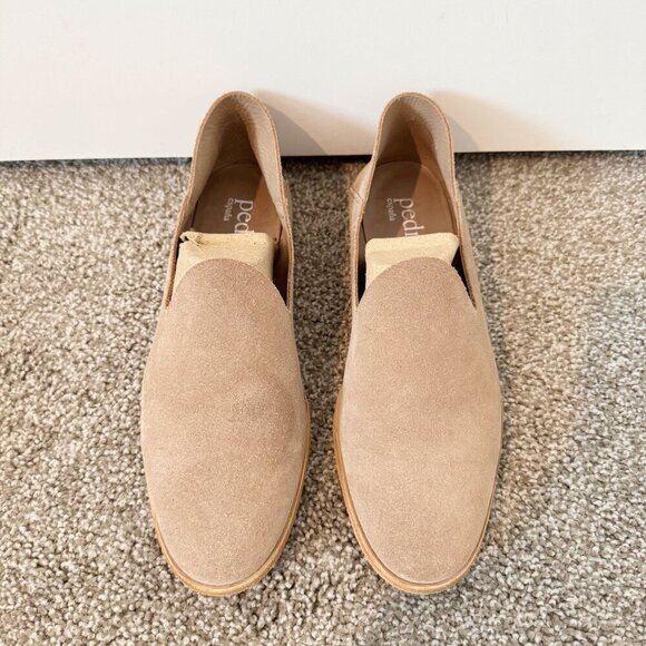 Pedro Garcia Yoshi Suede Leather Soft Slip On Smoking Loafer Flats Beige 39 US 9 - Picture 8 of 10
